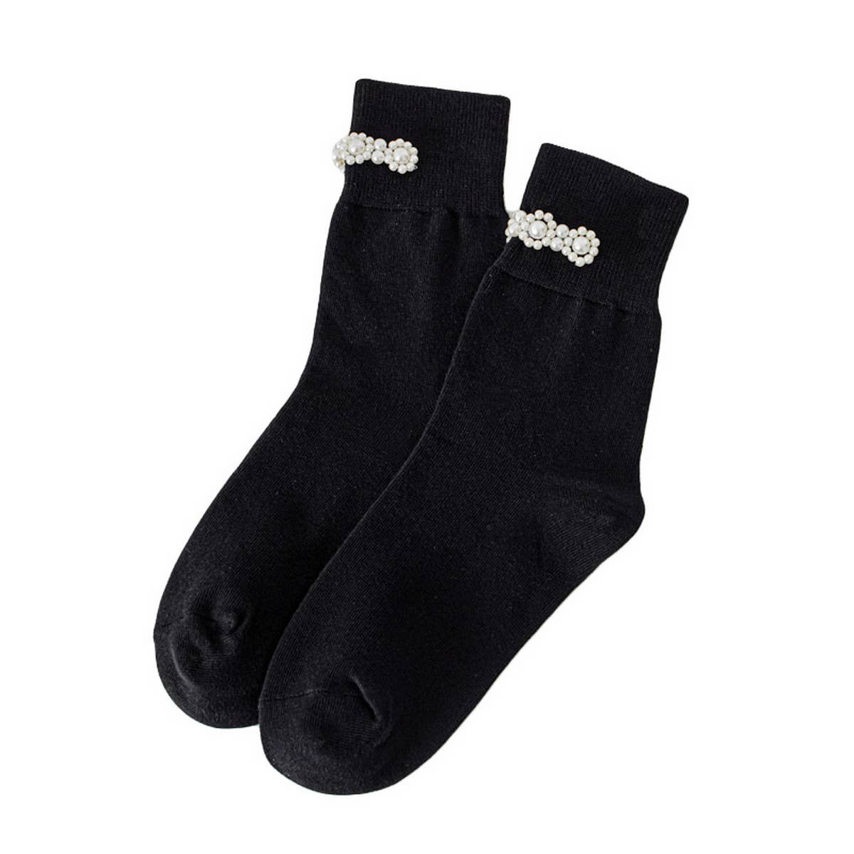 Women New Pearl Solid Color Socks_Cwms0468