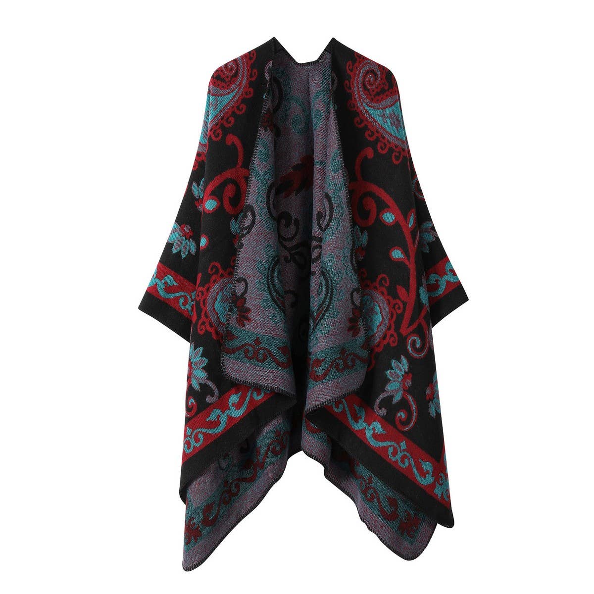 CAPE DARK DOUBLE SIDED WARM OUTER WEAR THICK SHAWL_CWASC2121