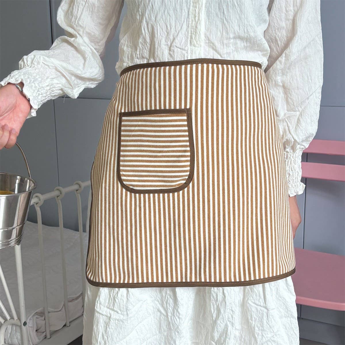 Towel Fabric Small And Fresh Half-Body Apron_Cwmm5811