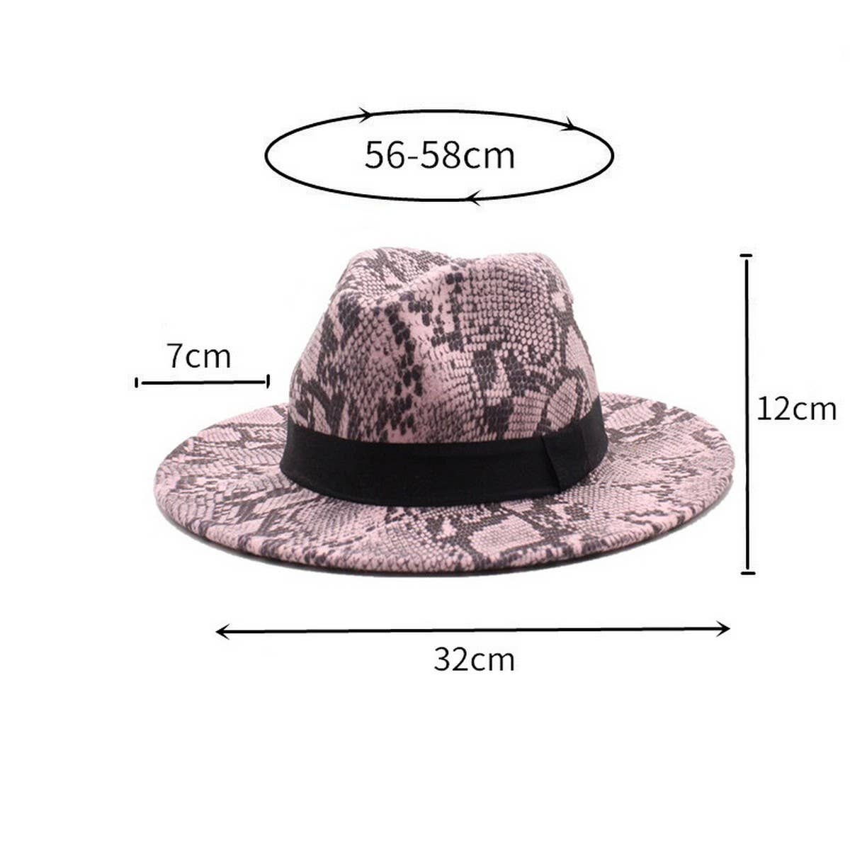 FASHION SNAKE PATTERN WOOLEN JAZZ HAT FELT HAT_CWAH2596