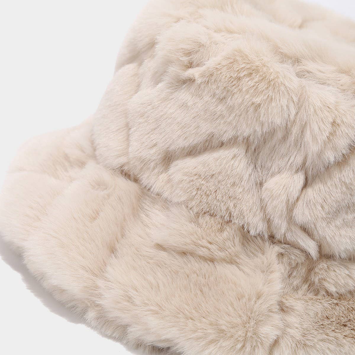 Faux Rabbit Plush Bucket Hat Women Winter_Cwah04622
