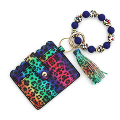 COLORFUL SILICONE BEAD COIN PURSE WITH COW KEYCHAIN_CWAB4952