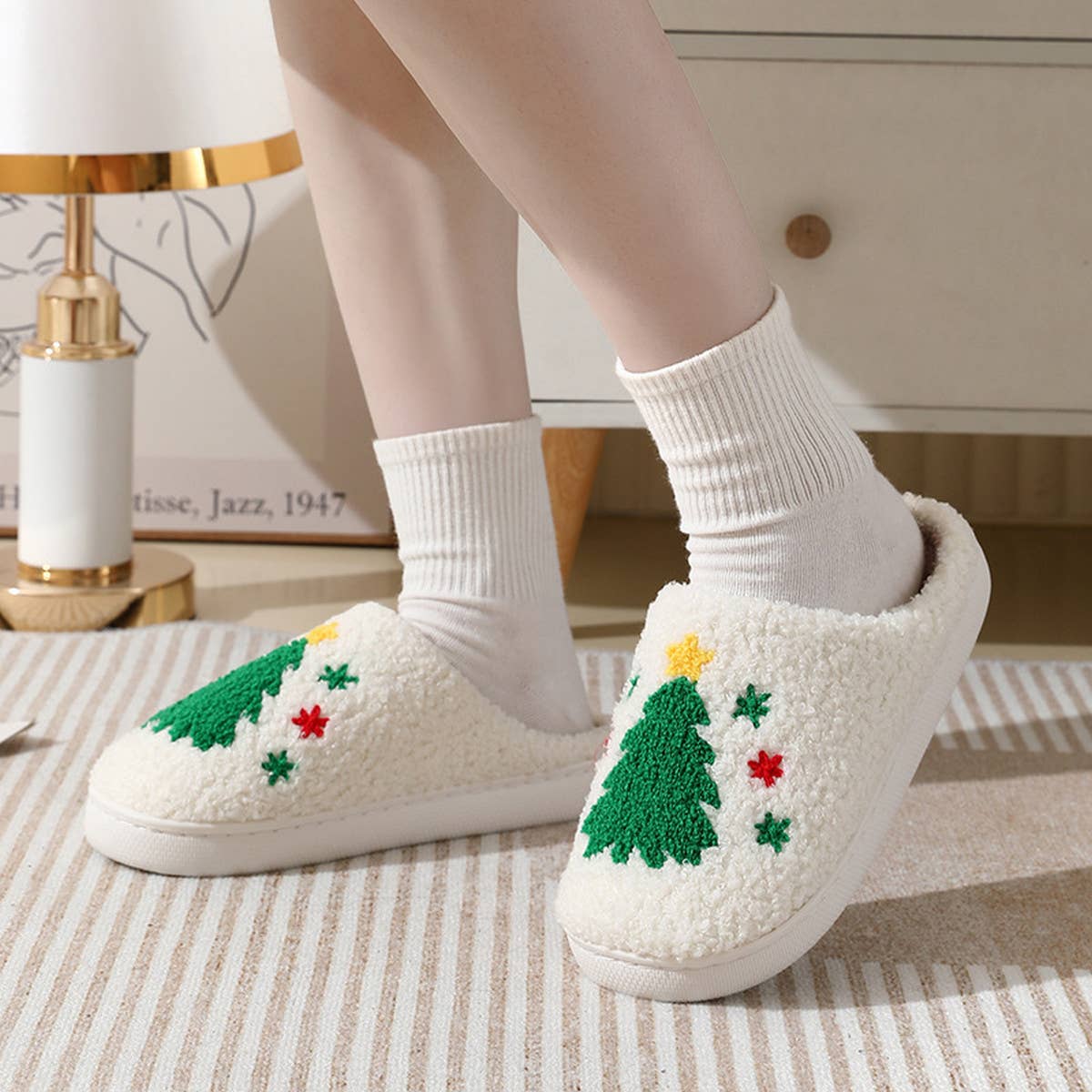 HOME CHRISTMAS TREE WARM COTTON SLIPPERS_CWSHS0290