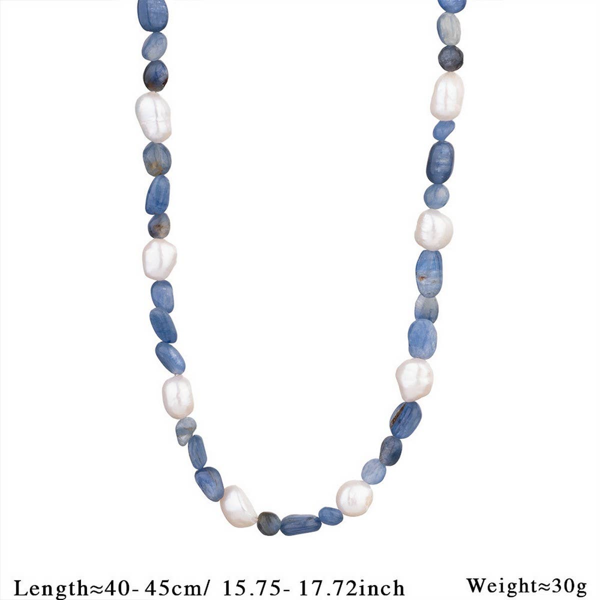 STAINLESS STEEL FISH PEARL NATURAL STONE NECKLACE_CWMM7543