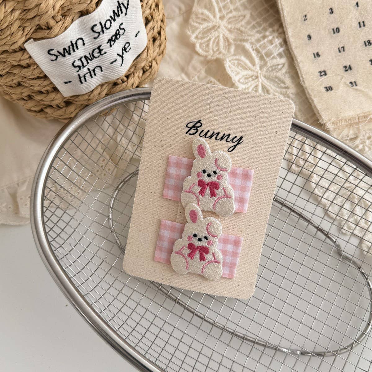 Fabric Flower Hair Clip Elegant Side Bang Pin_Cwaha08325