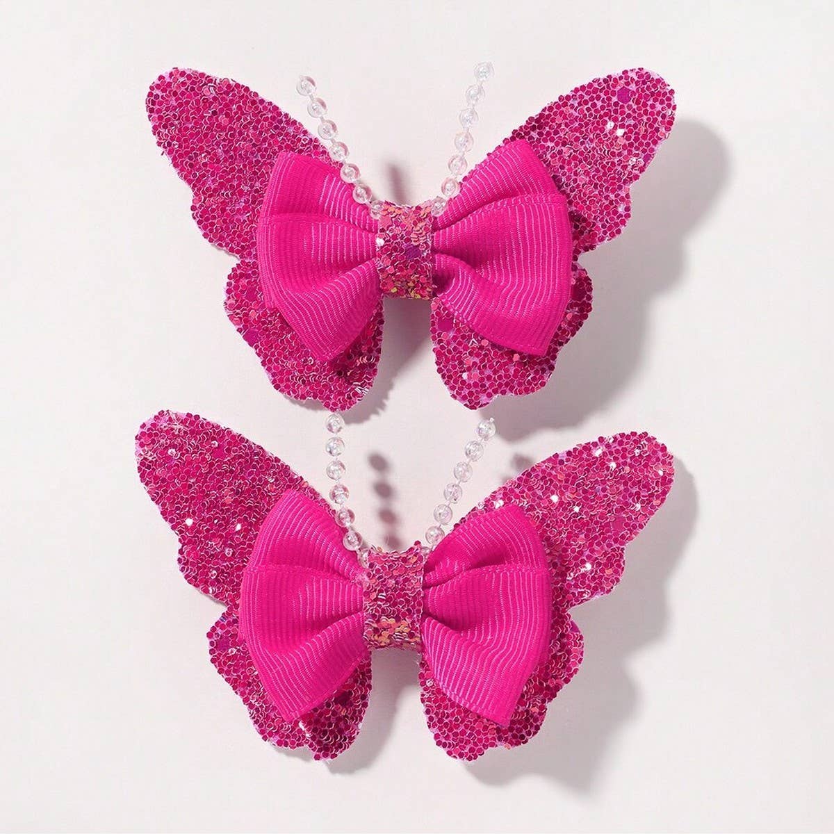 GLITTER BOW HAIR CLIPS SET FOR BABY GIRLS_CWAHA6754