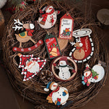 RUSTIC WOOD CHRISTMAS TREE SANTA SNOWMAN DECOR_CWMM9668