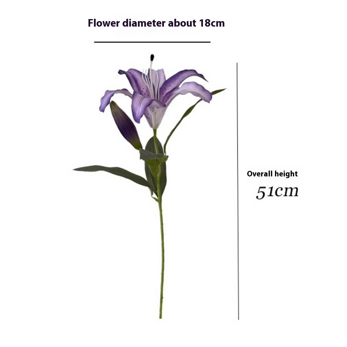 Vintage Autumn Artificial Lily With Bud And Bloom_Cwmm6504