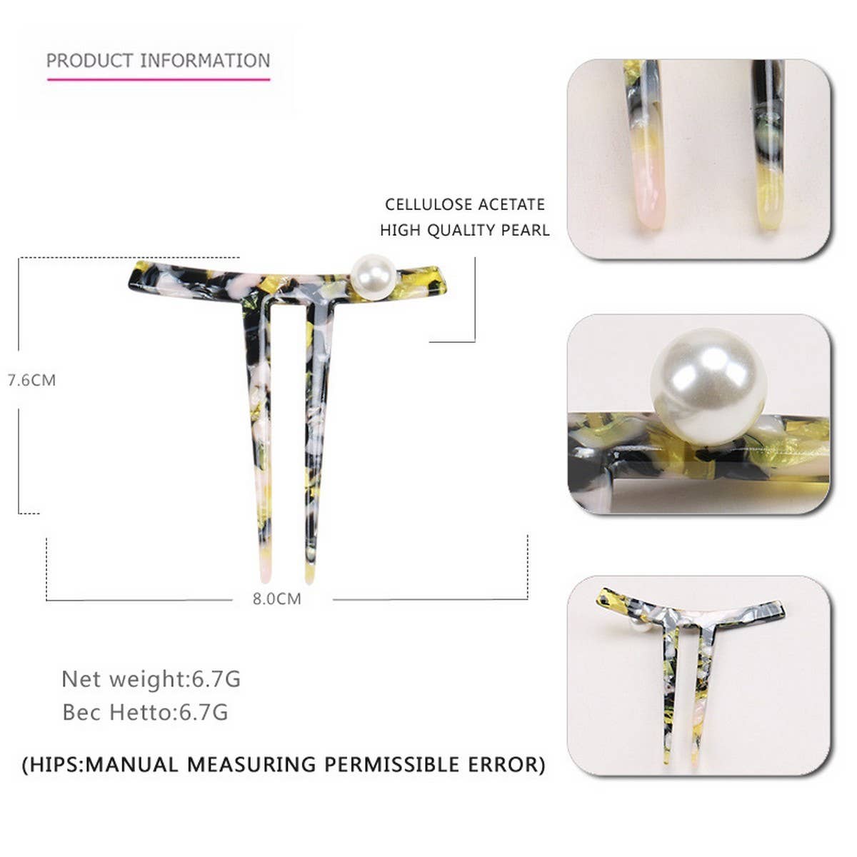 HAIRPIN ACETATE HAIRPIN INK TWO TOOTH HAIRPIN_CWAHA4212