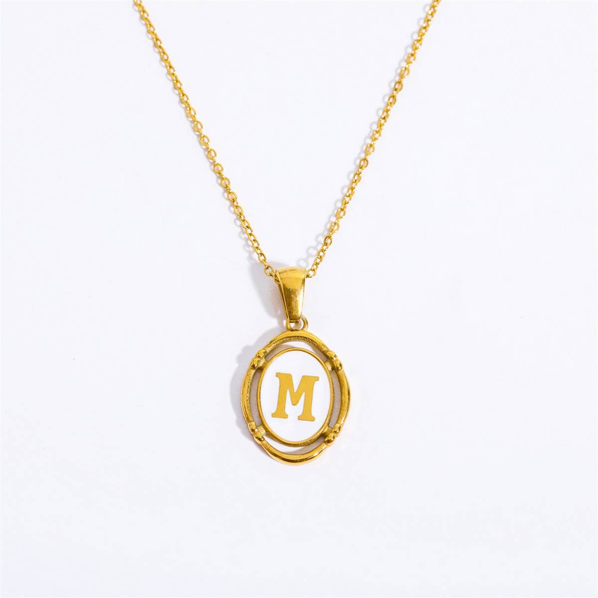NEW CREATIVE 26 LETTERS PENDANT OVAL NECKLACE_CWMM3771