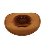 Unisex Soft Suede Western Cowboy Fedora Hat_Cwah04368