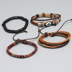 SIMPLE DIY FOUR PIECE COMBINATION COWHIDE BRACELET_CWMM4518