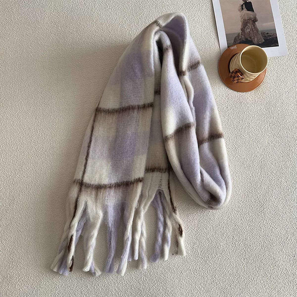 DESIGNER SOFT PLAID FAUX CASHMERE SCARF FOR WINTER_CWASC2326
