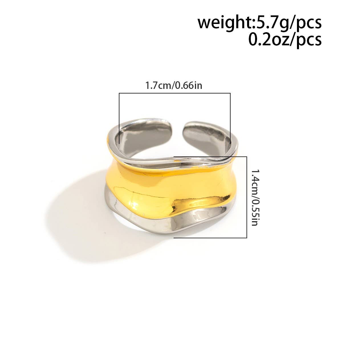 PERSONALIZED GEOMETRIC RIPPLE RETRO IRREGULAR RING_CWAJE1812