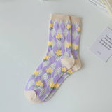 Women Thin Cute Three-Dimensional Flower Socks_Cwms0429