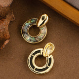 INLAID NATURAL ABALONE HOOP EARRINGS_CWMM4339