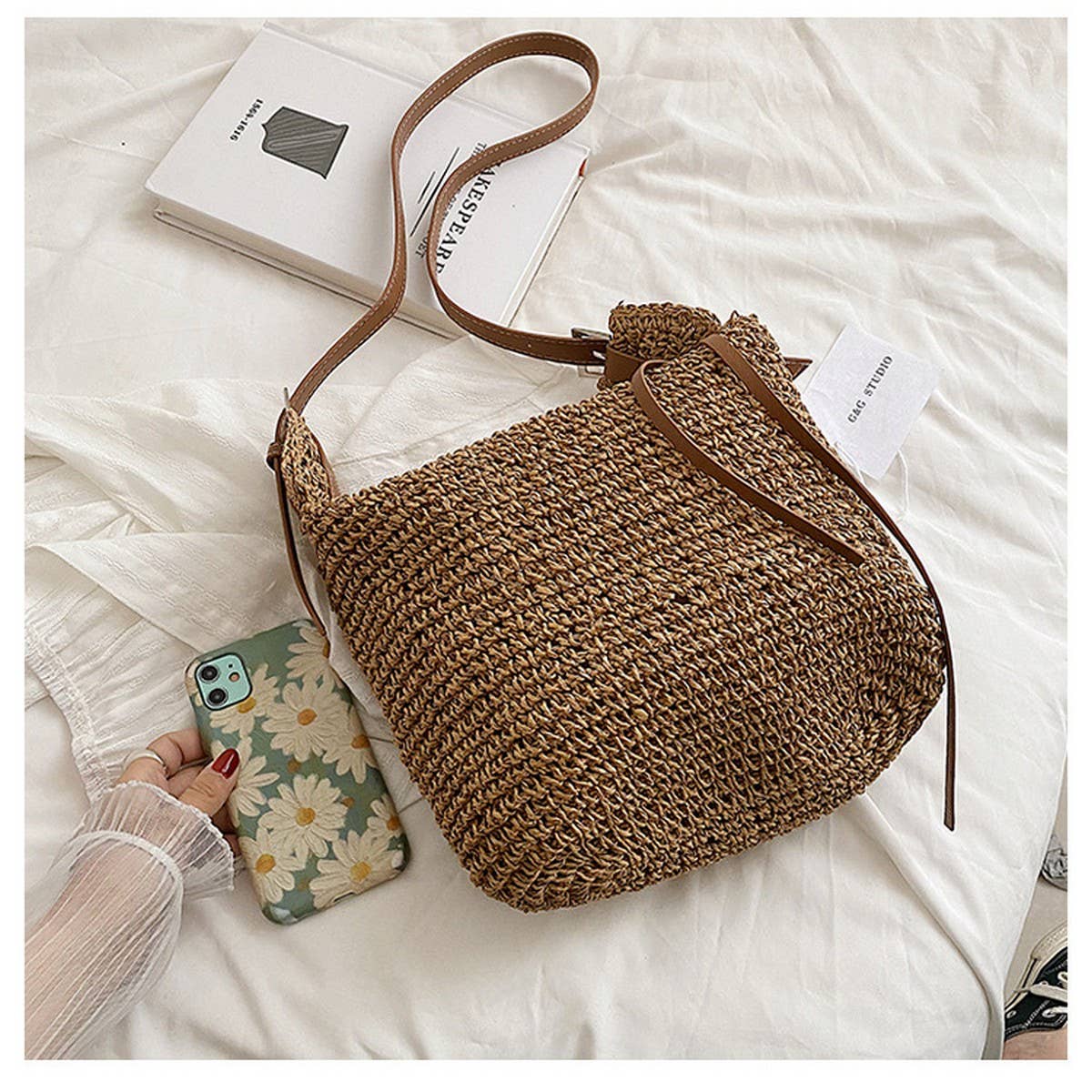 Straw Casual Dumpling Holiday Beach Bag_Cwab2314