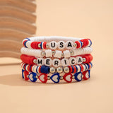 NEW FLAG CONTRAST COLOR BEADED BRACELET_CWAJE1473