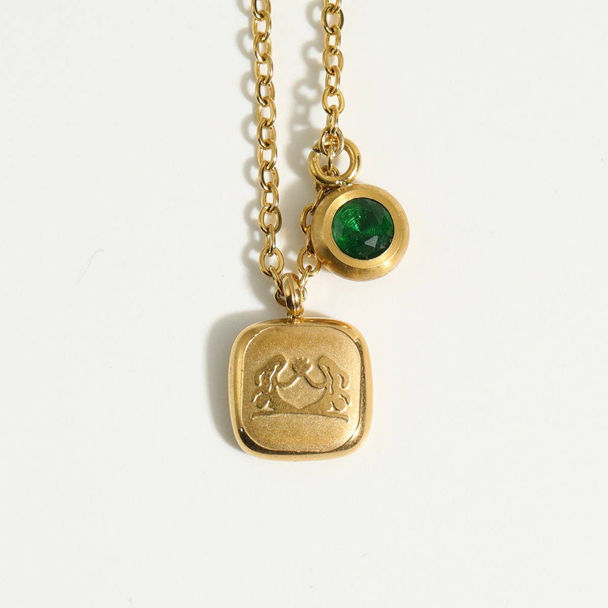 Vintage 12 Zodiac Sign Pendant Necklace_Cwmm5543