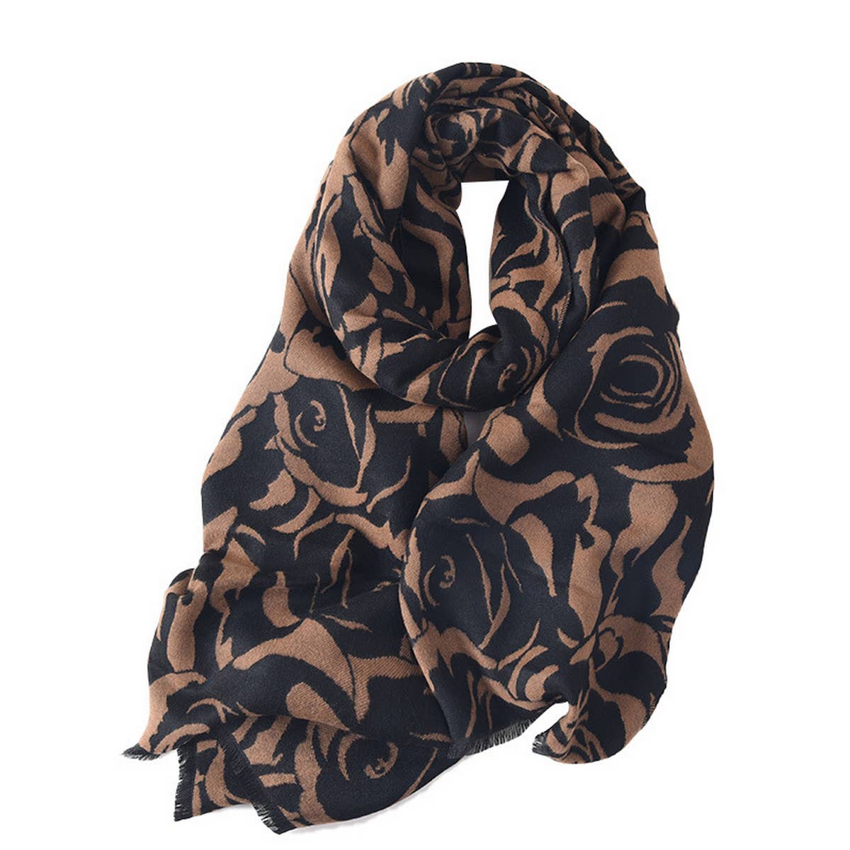 ROSE PRINT SHAWL SCARF SOFT WARM ELEGANT WRAP_CWASC0408