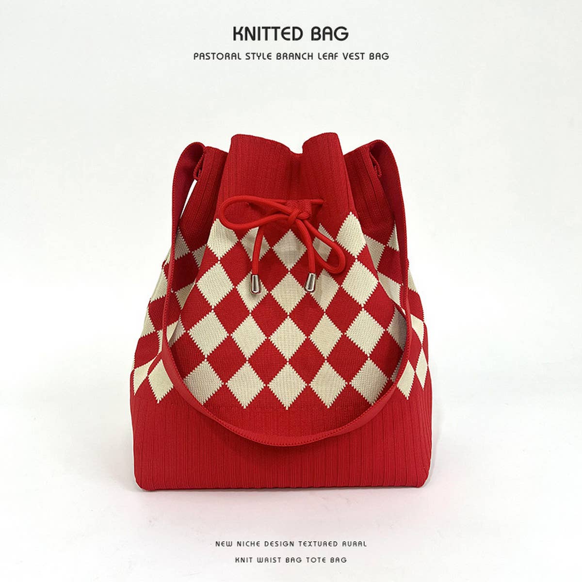 2024 CASUAL DRAWSTRING BUCKET KNITTED BAG_CWAB2375