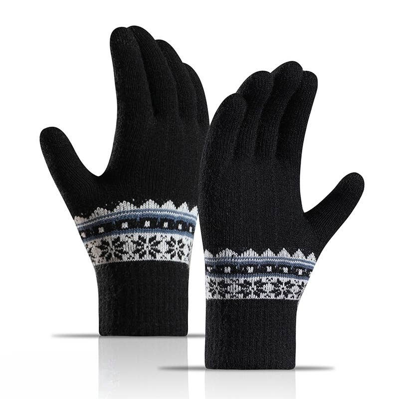THICK KNIT GLOVES FOR WOMEN TOUCHSCREEN WARM LINED_CWAG0518