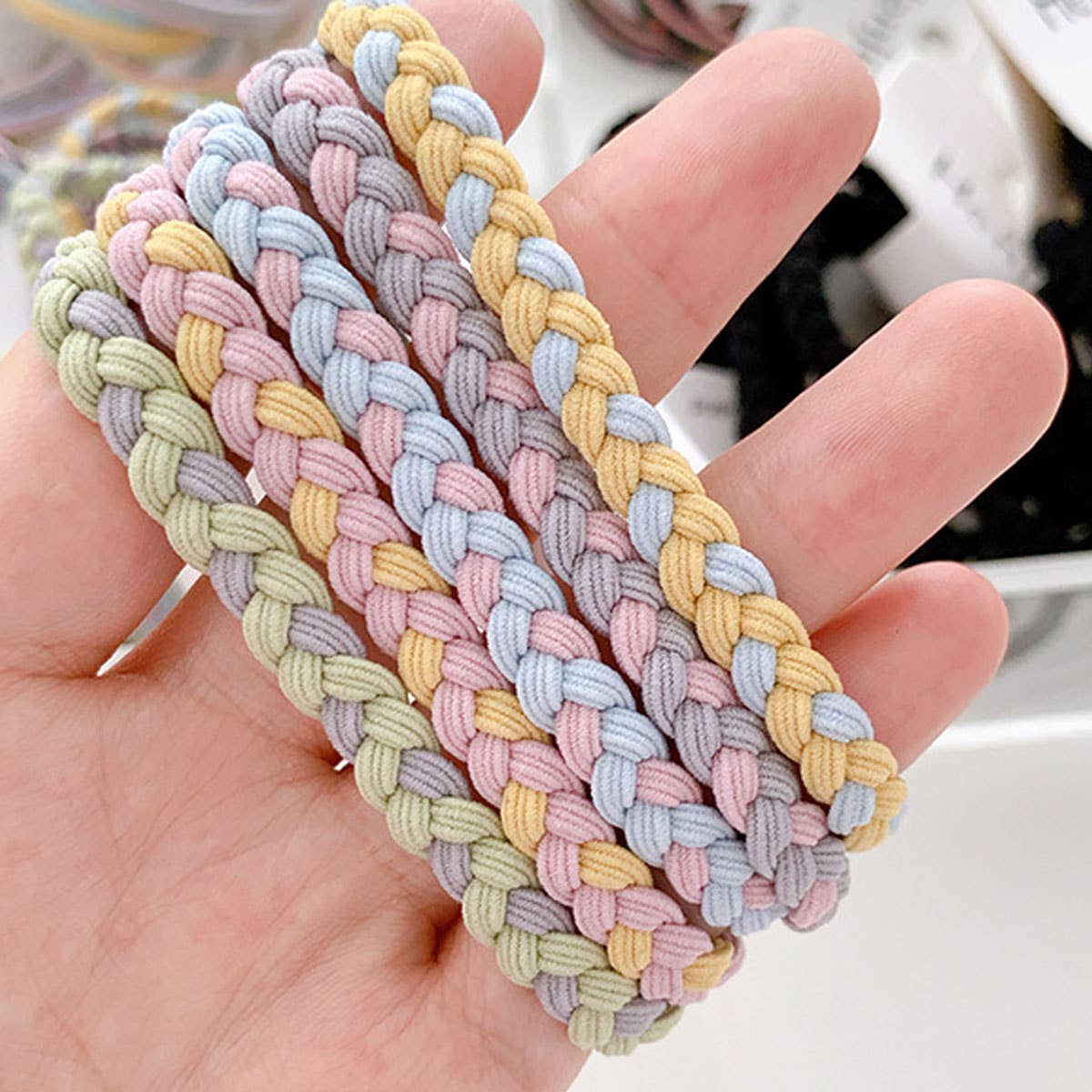 CANDY COLOR TWISTED HAIR TIES CUTE RUBBER BANDS CWAHA0339