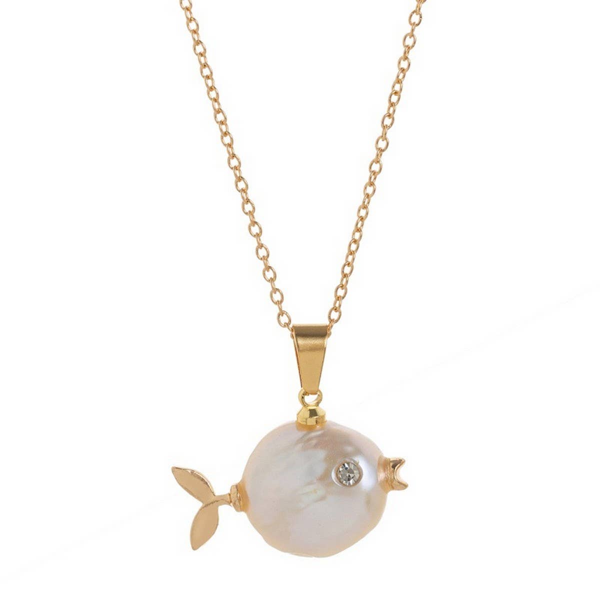 CLOWNFISH PEARL NECKLACE OCEAN KISS PENDANT_CWMM6971