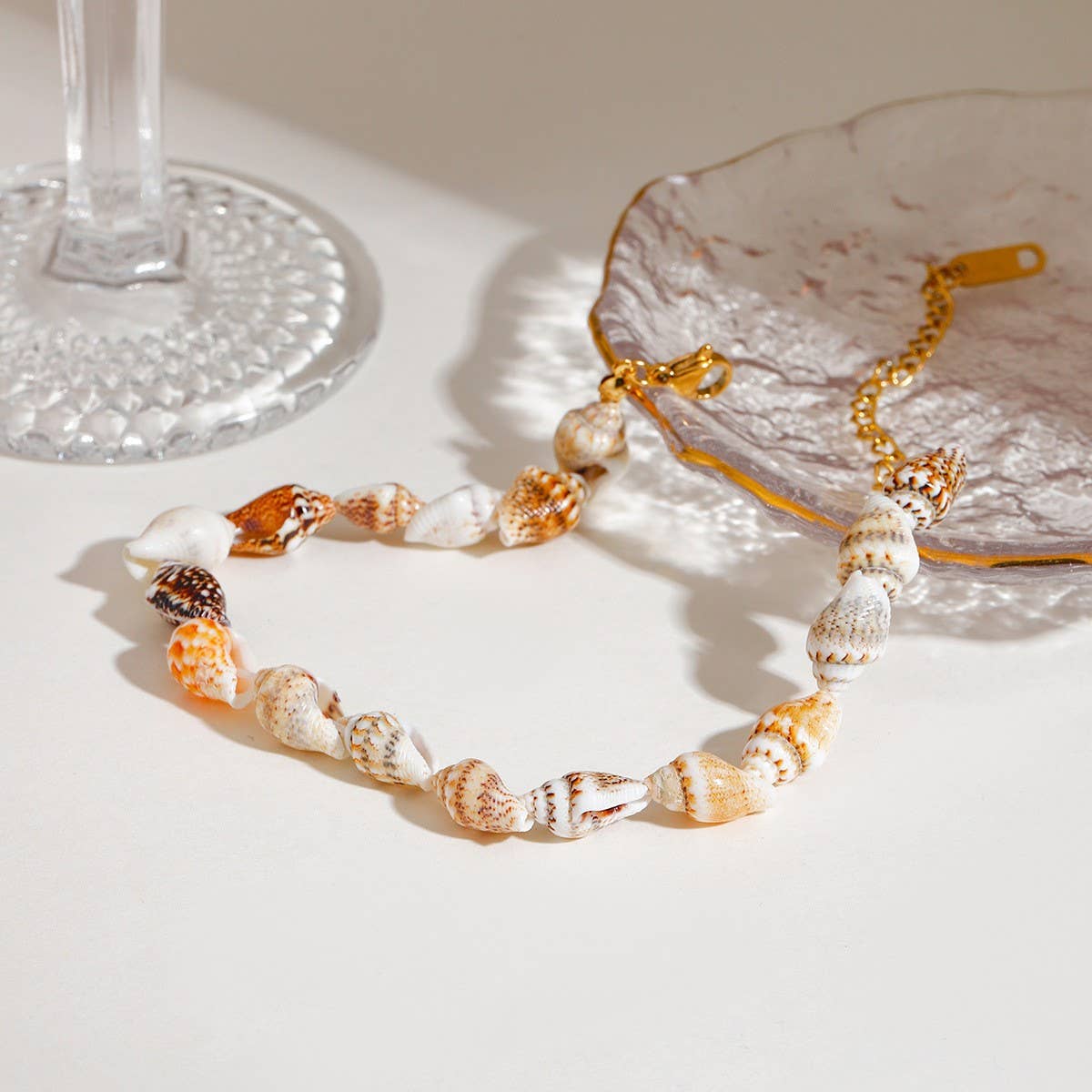 18K GOLD NATURAL SHELL ANKLET STAINLESS STEEL_CWAJE4854