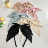 SOLID COLOR RIBBON BOW VERSATILE HAIRPINS_CWAHA1185