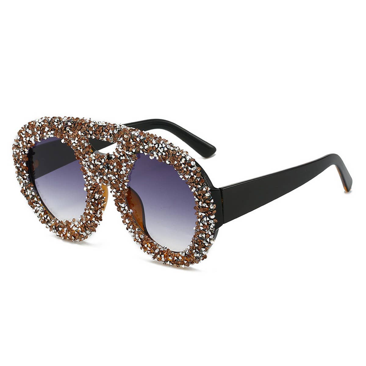DOUBLE BEAM LARGE FRAME ROUND SUNGLASSES_CWASG0853