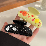 LEMON YELLOW ACETATE HAIR CLAW BACK BUN CLIP_CWAHA5971