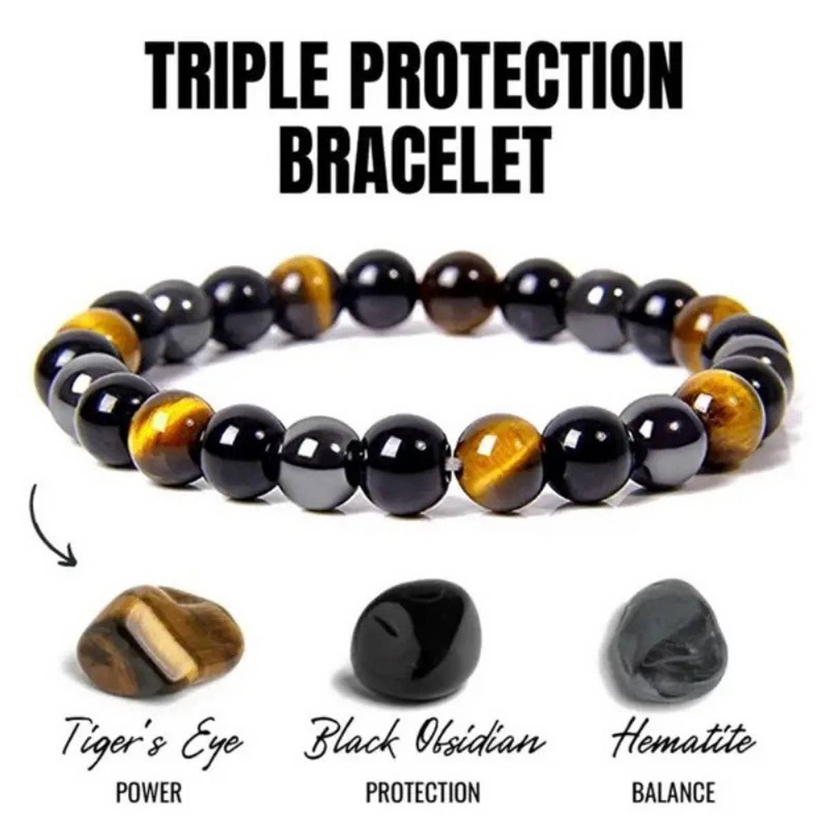 Colorful Round Beaded Natural Stone Bracelet_Cwmm11258