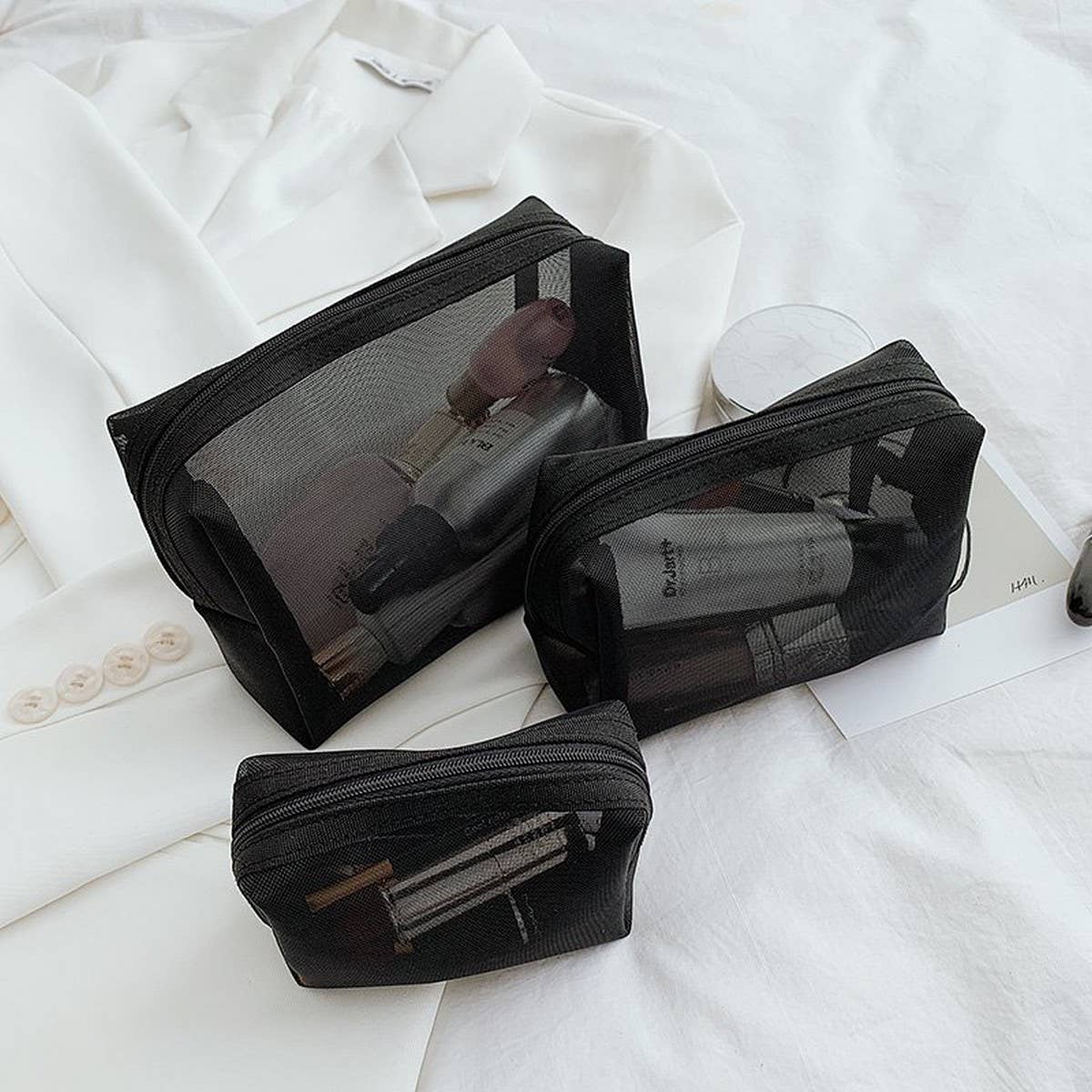 PORTABLE MESH COSMETIC BAG THREE PIECE SET_CWAB4482