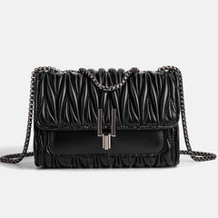 PLEATED CHAIN BAG ONE SHOULDER CROSSBODY BAG_CUAB0164