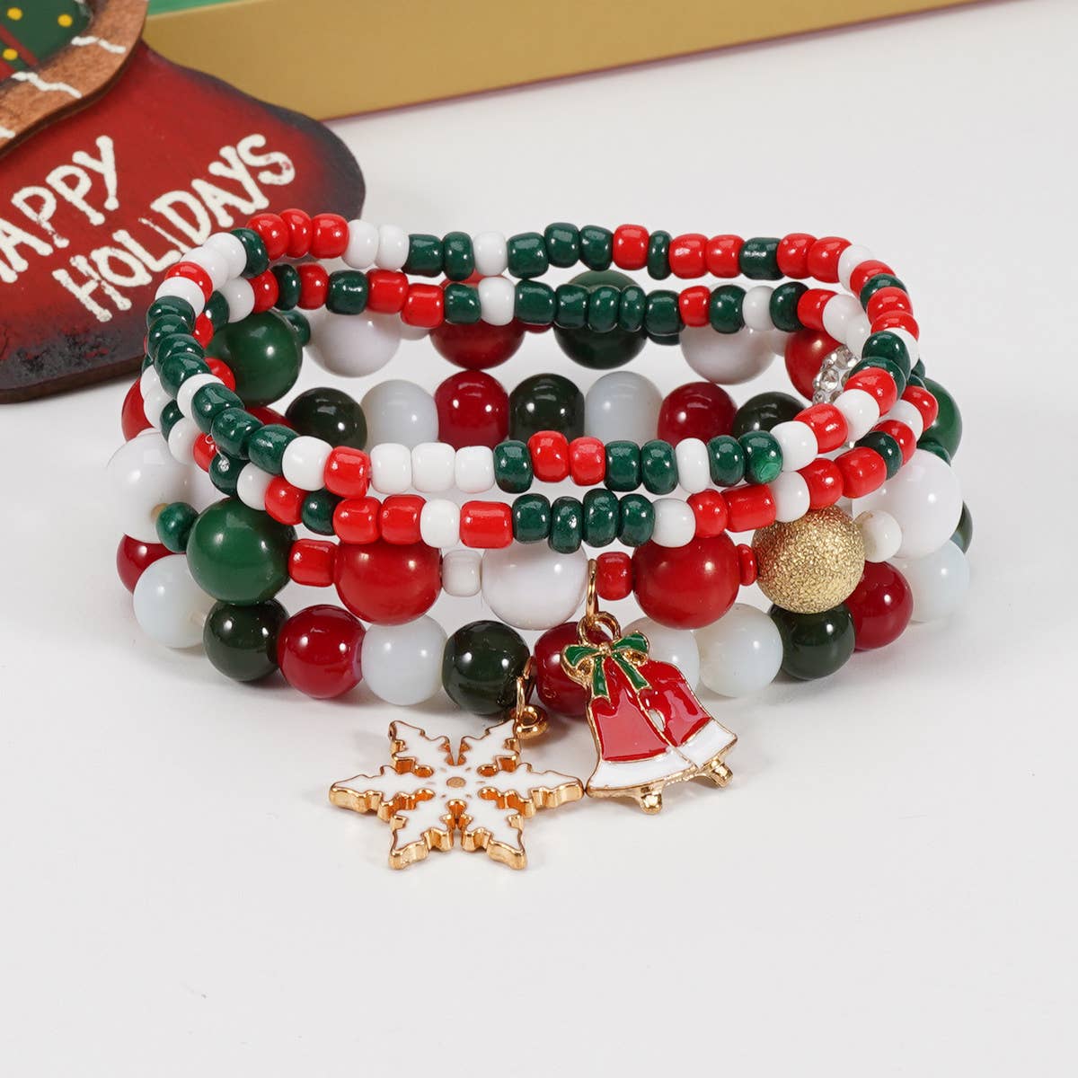 2024 NEW CHRISTMAS BEADED ELASTIC ROPE BRACELET_CWAJE2207
