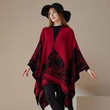 CAPE DARK DOUBLE SIDED WARM OUTER WEAR THICK SHAWL_CWASC2125