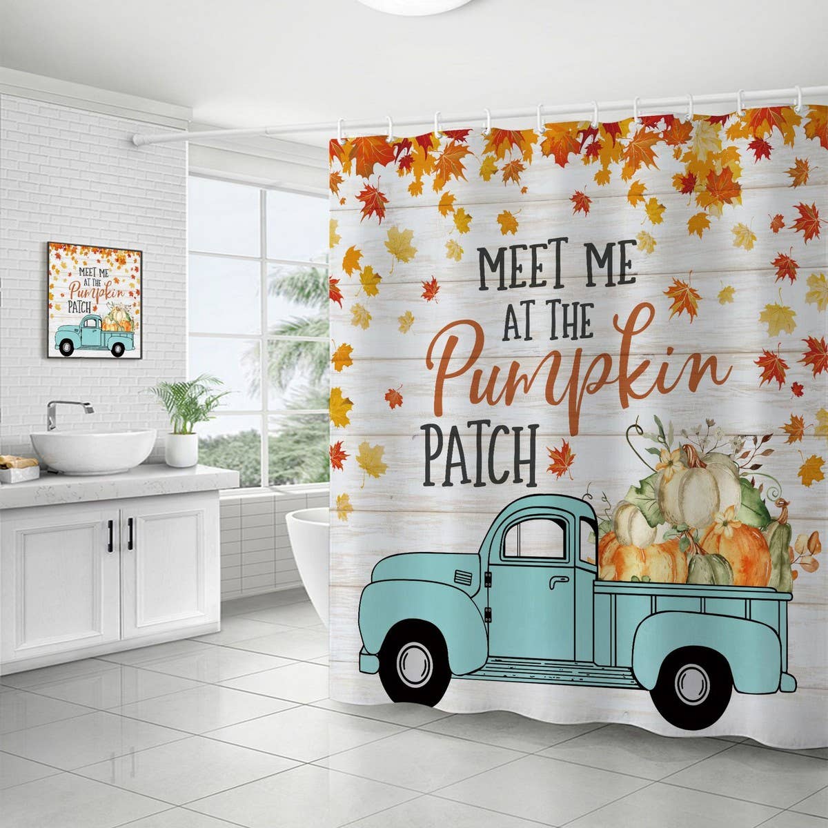 HARVEST PUMPKIN SERIES SHOWER CURTAIN_CWMM1802