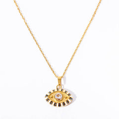 Ins Style Colorful Evil Eye Pendant Necklace_Cwaje05672