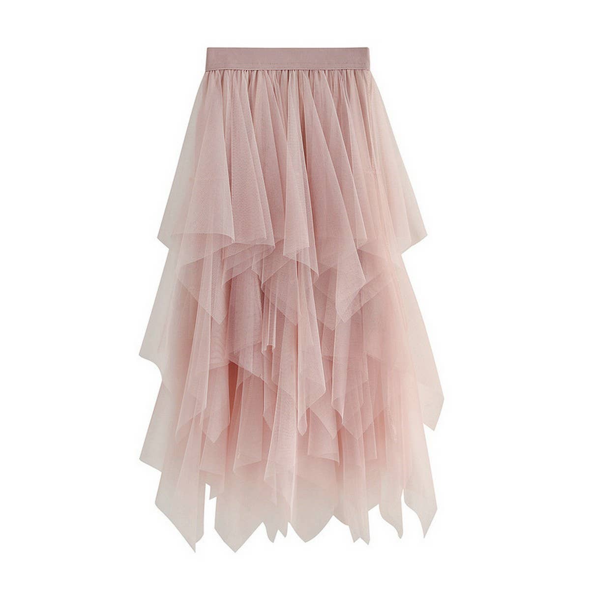 10 COLORS ELASTIC WAIST TIERED TULLE MESH SKIRT_CWBLS0396