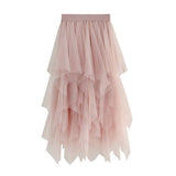 10 COLORS ELASTIC WAIST TIERED TULLE MESH SKIRT_CWBLS0396