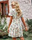 V-Neck Print Style Country Fashion Dress