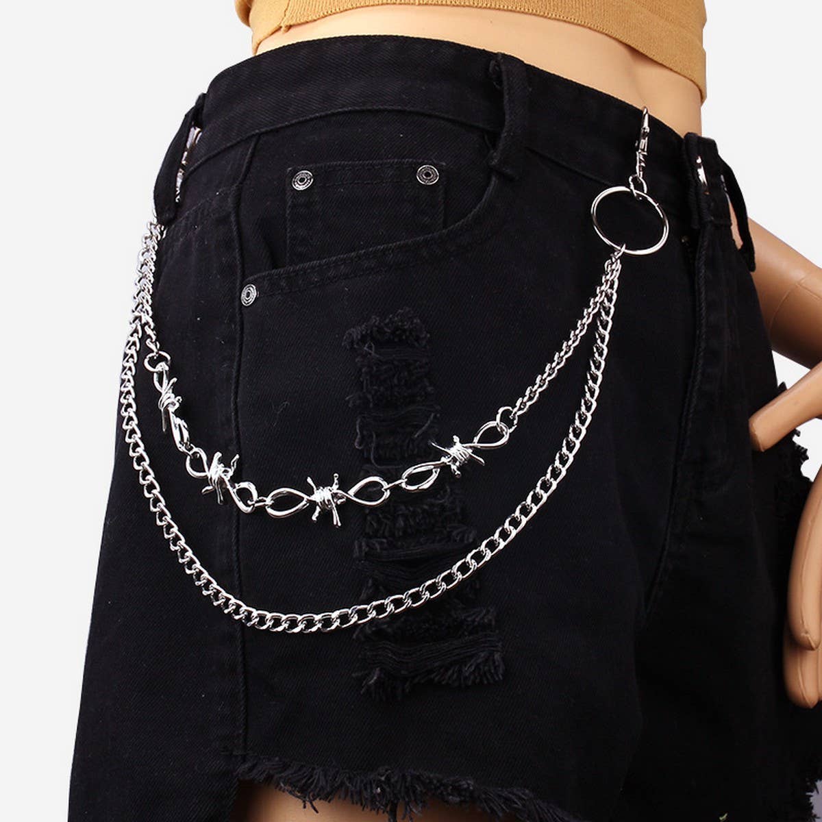 GOTHIC THORNS PANTS CHAIN CLOTHES ACCESSORY_CWMM0672