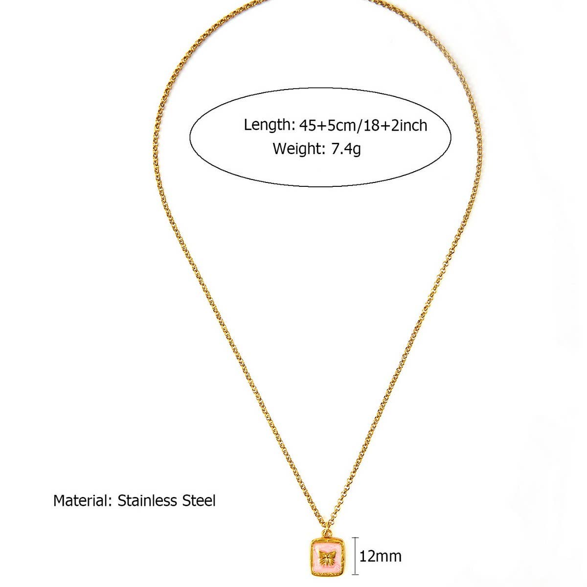 OCEAN STYLE STEEL NECKLACE WITH SHELL FISH_CWMM8834