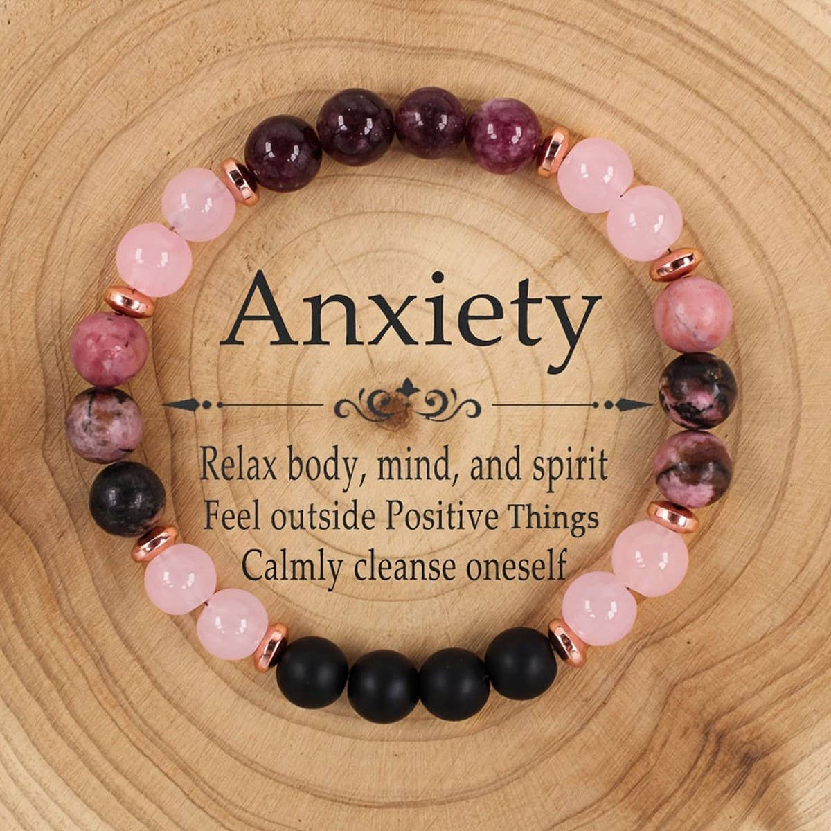 Colorful Round Beaded Natural Stone Bracelet_Cwmm11258