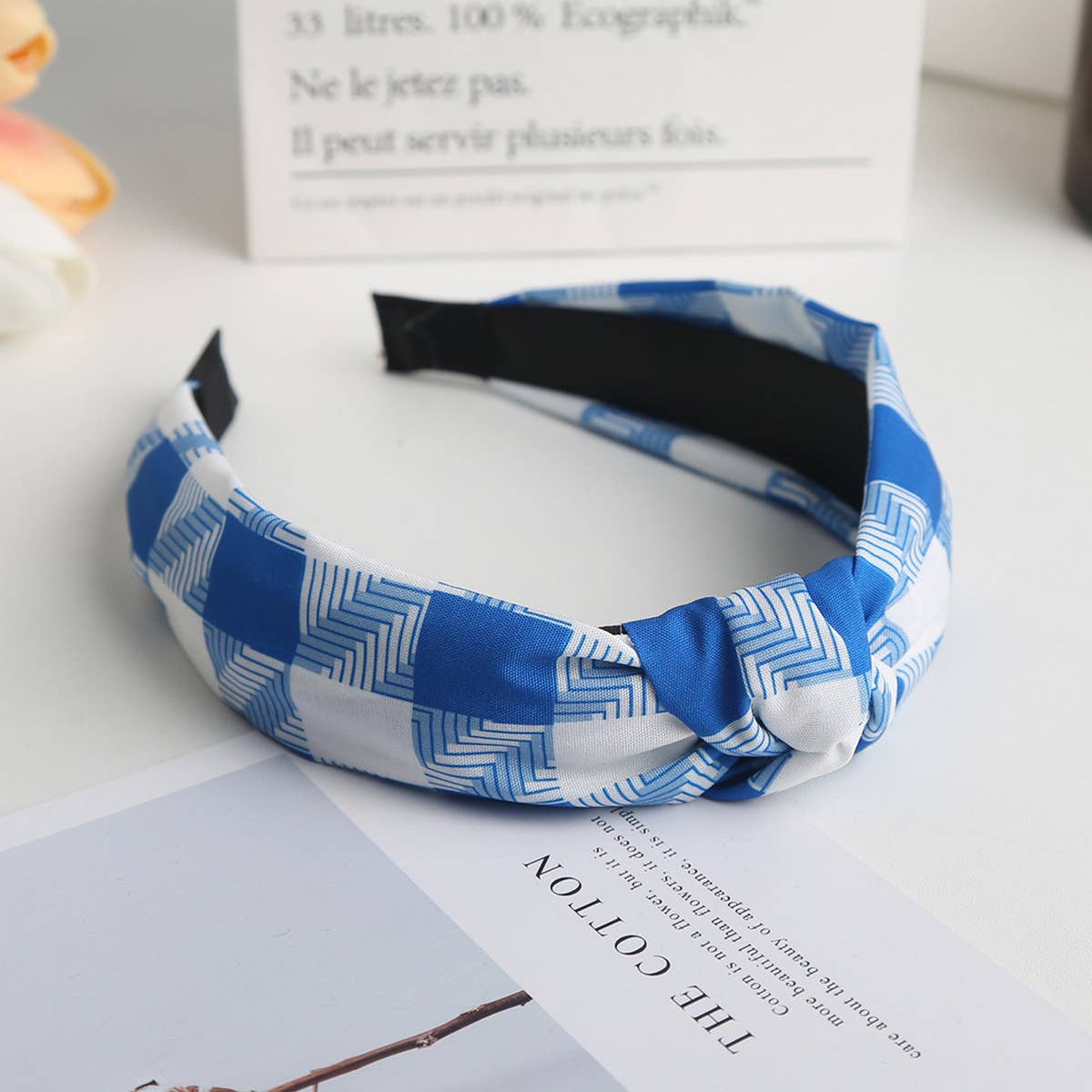 SIMPLE NEW STYLE PLAID KNOTTED HEADBAND_CWAHA1715