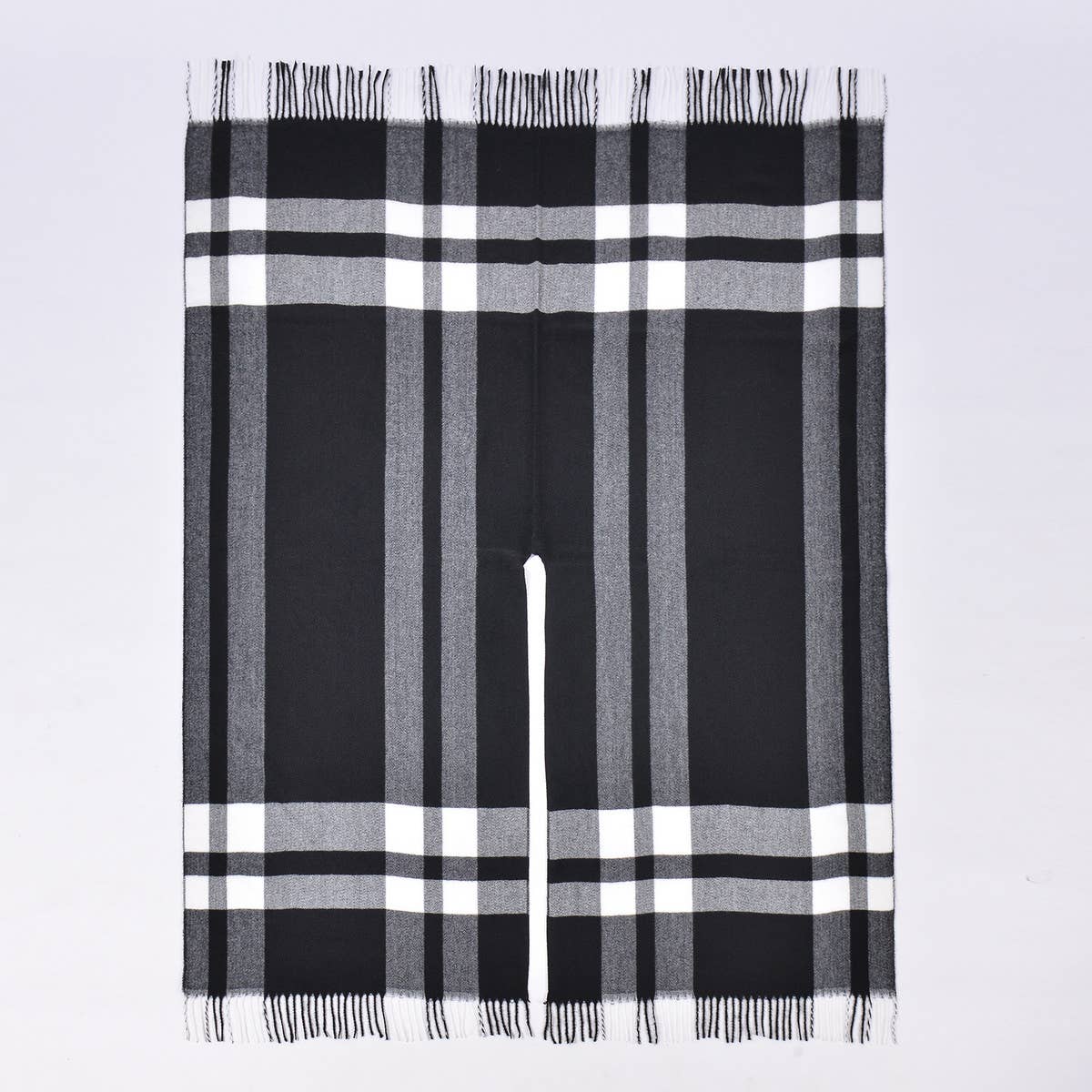 REVERSIBLE PLAID FAUX CASHMERE SCARF WINTER WRAP_CWASC0945