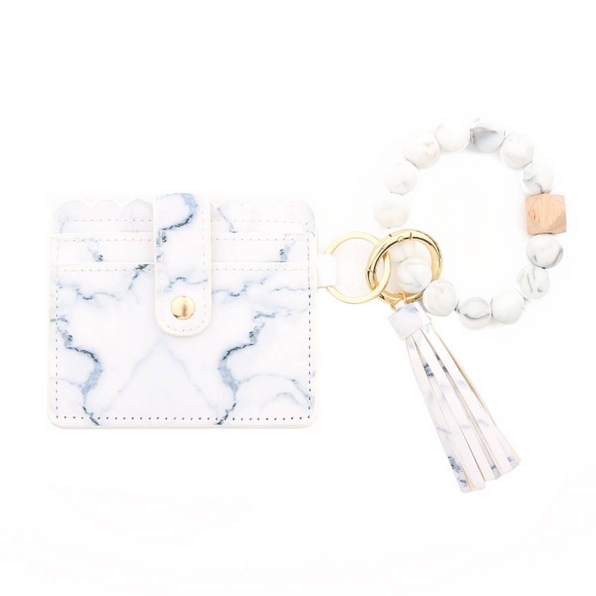 SILICONE BEAD BRACELET CARD BAG TASSEL KEYCHAIN_CWAJE0656