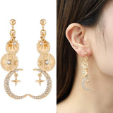 Womens Starry Sky Necklace Bracelet Earrings Set