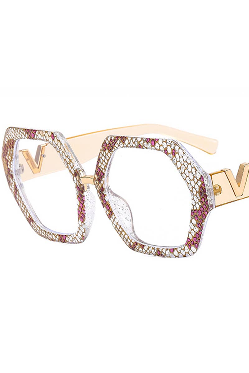 Women Geometric Frame Eyeglasses_Cwasg0135
